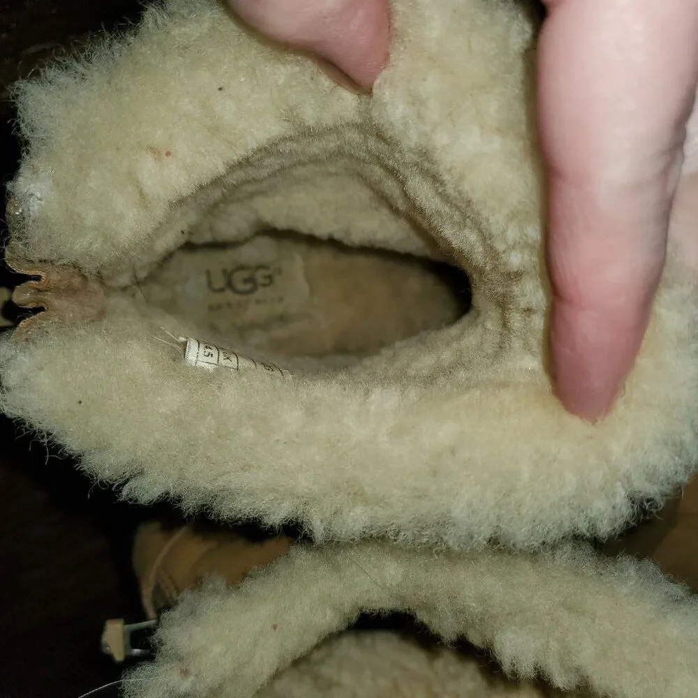 Vintage Leather & Sheep Skin Ugg Zip-up & Slip-in Boots w/Non-Slip soles  6